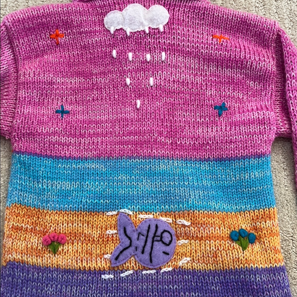 American South Side Appliquéd Embroidered Hooded Zip Sweater Girls EUC - Picture 4 of 9